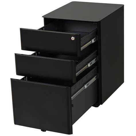 Vinsetto 2 Drawer Locking Office Filing Cabinet W 5 Wheels Rolling