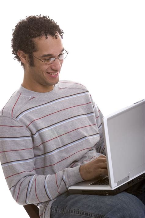 Laptop Man stock image. Image of teenager, laptop, white - 1746967