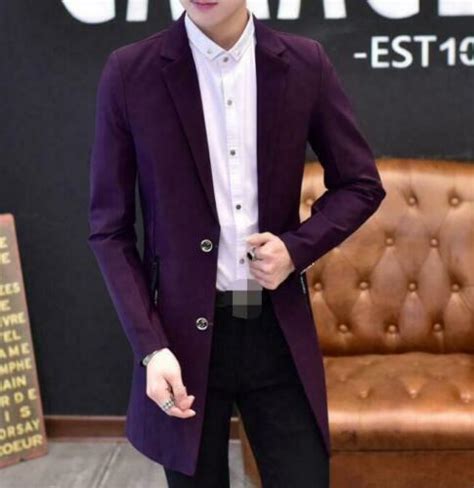 Purple Long Coat Mens Tradingbasis