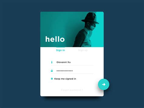 Login card by Giovanni Xu on Dribbble