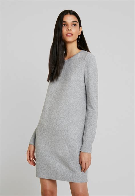 Vero Moda Vmdoffy O Neck Dress Vestido De Punto Light Grey Melange