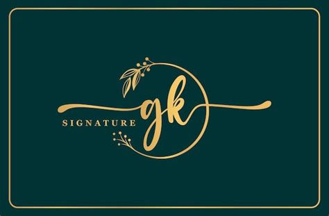 Premium Vector Luxury Gold Signature Initial Gk Logo Design Isolated