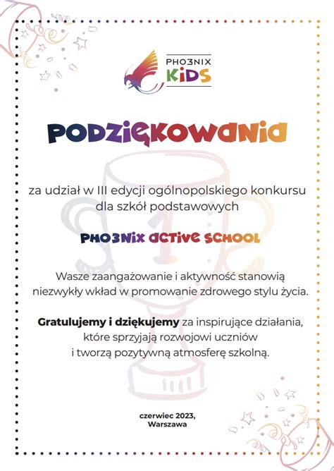 PODZIĘKOWANIA Szkoła Podstawowa