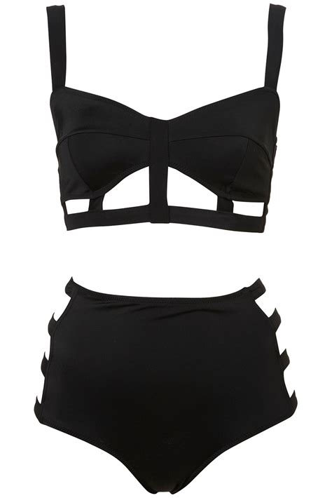 Topshop Cage Bikini In Black Lyst