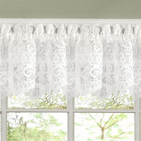 Hopewell Heavy Floral Lace Kitchen Curtain Valance Walmart