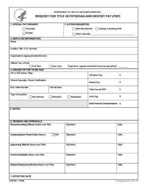 Fillable Online Hhs FORM HHS 691 Request For Title 38 Physician And