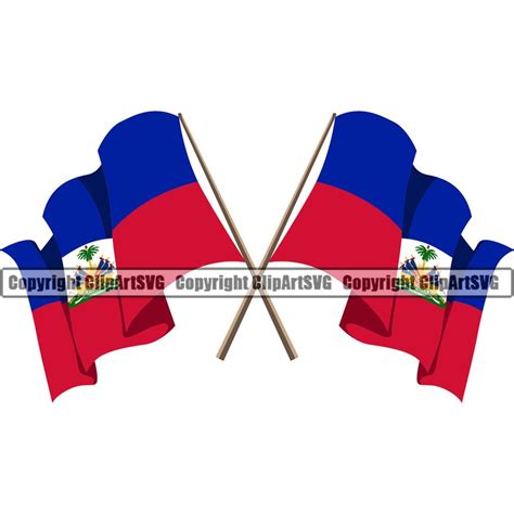 Haiti Haitian Wavy Waving Flag Pole Country World Nation Sign Symbol