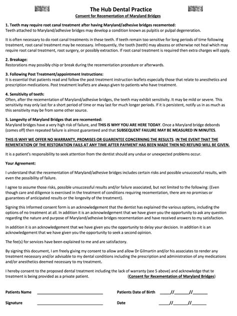 Crown And Bridge Consent Form Fill Online Printable Fillable Blank Pdffiller