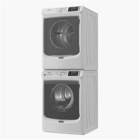 Maytag Washer And Dryer Set White 3d Model 49 3ds Blend C4d Fbx