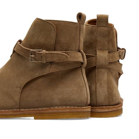 Saint Laurent Nino Crepe Sole Suede Jodhpur Boot Beige END US