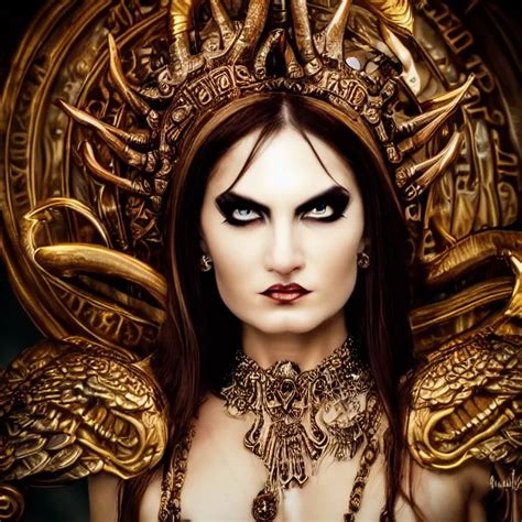 Perfectly Centered Close Up Portrait Evil Goddess Stable Diffusion