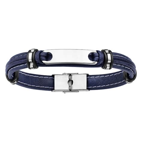 Bracelet Personnalis Homme Cuir Marine