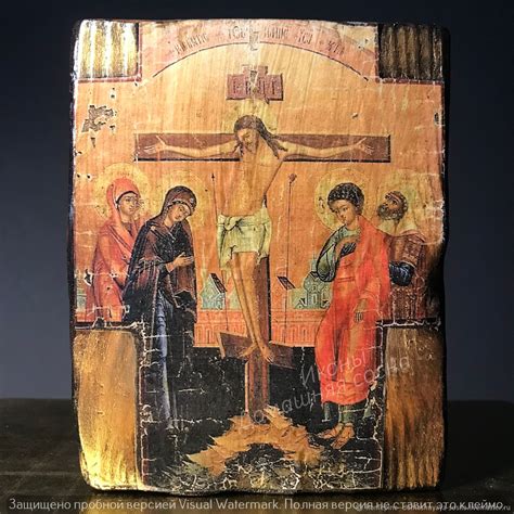 Икона Распятие Христово крест модерн дерево ручная работ подарок икона ...