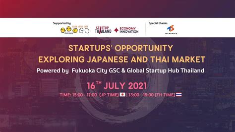 Startups Opportunity Exploring Japanese And Thai Market Youtube