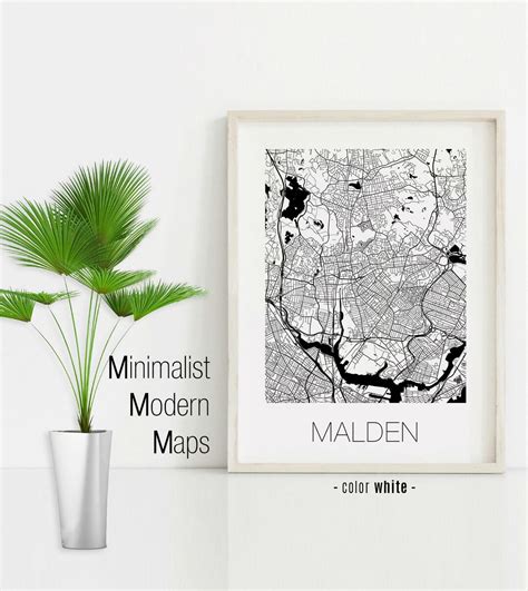 Malden Massachusetts Malden MA Map Malden Map Malden Print - Etsy