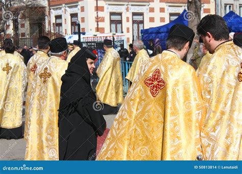 A Nun Between Orthodox Priests Editorial Stock Image Image Of Faith