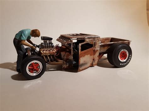 Ramrod Rat Rod with figure. | Model cars kits, Scale models, Car model