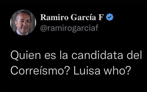 El Dato On Twitter El D A Que Luisagonzalezec Lanza Su Candidatura