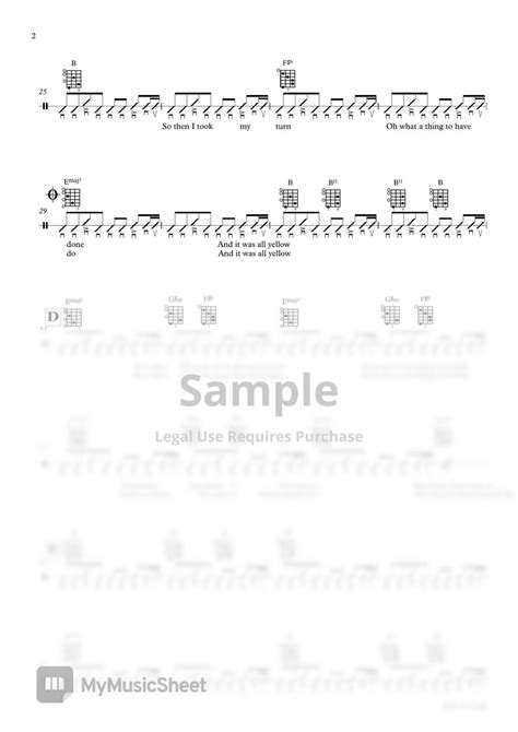 Coldplay Yellow Guitar Tab Sheets By 서동욱