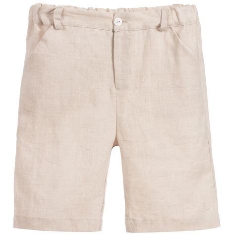 Patachou Boys Beige Linen Shorts Childrensalon