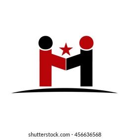 M Initial Teamwork Logo Stock Vector (Royalty Free) 456636568 | Shutterstock