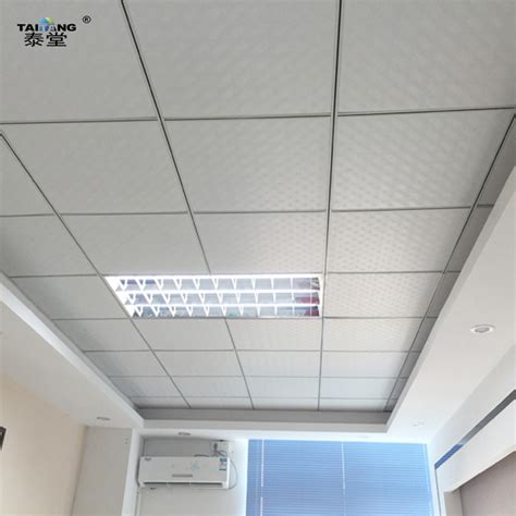 Plafon PVC Square Dalle Faux Plafond 60X60 PVC Gypsum Ceiling Tiles