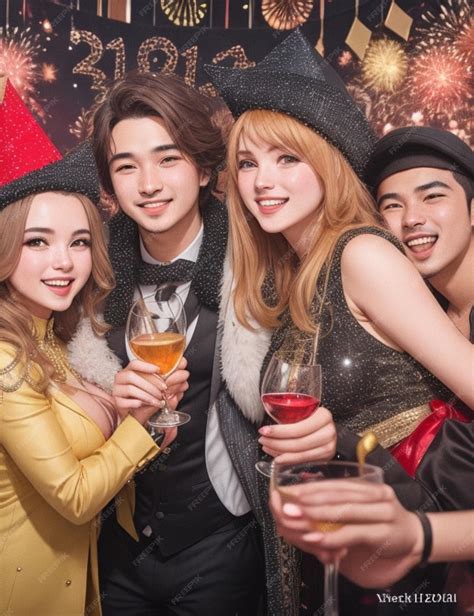 Premium AI Image | happy new year party background