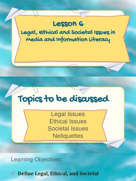 Legal Ethical And Societal Issue In Media And Information Literacy Download Free Pdf Fair