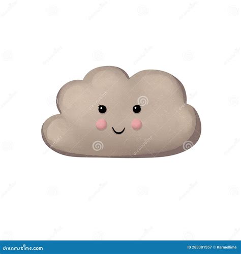 Cute cloud with face stock image. Illustration of artwork - 283301557