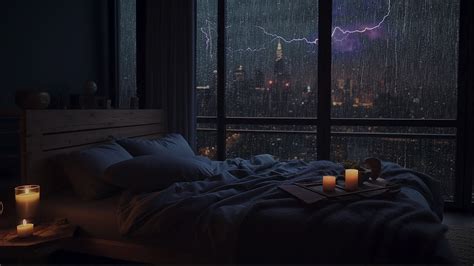 Rainy Night With Cozy Bed Sleep Instantly Within 5 Minutes With Heavy