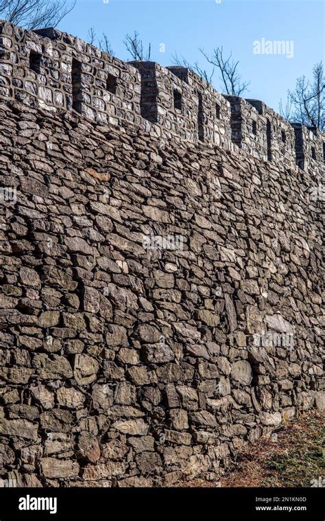 Seoul City Wall Old Fortress Protecting Capital Of South Korea Stock