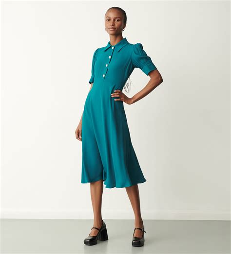 Jaela Teal Midi Dress Finery London