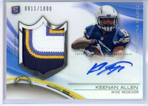 2013 Topps Platinum Autograph Rookie Patch Keenan Allen 1000 ARP KA