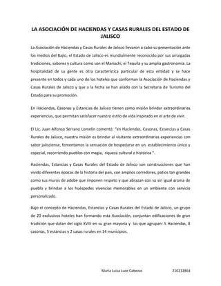 La asociación de haciendas y casas rurales del estado de jalisco PDF