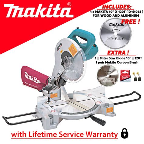 Makita Ls1040 Compound Miter Saw 1650w With Free Makita D 61058 Tct