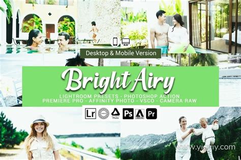 明亮通透人像lr预设ps动作和电影级lut预设 Bright Airy Lightroom Presets 易光易影