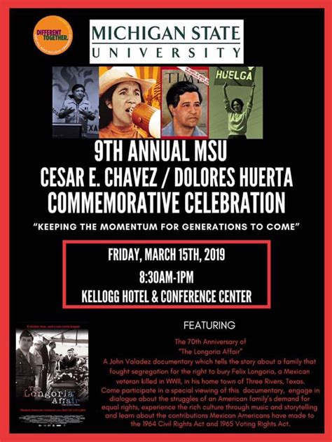 Cesar E. Chavez/ Dolores Huerta Commerative Celebration Happens Friday at the Kellogg Center ...