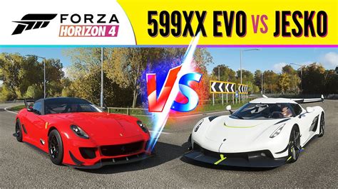 Forza Horizon 4 Ferrari 599xx Evo Vs Koenigsegg Jesko Tune Speed Gameplay Xbox Controller