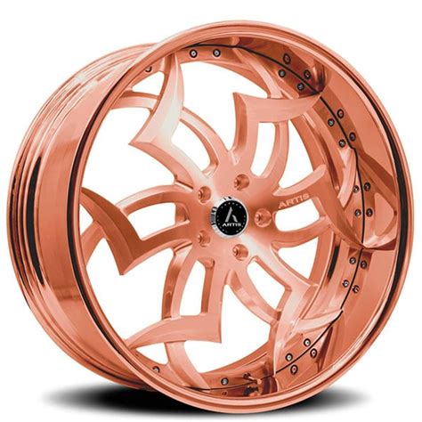 24 Artis Forged Wheels Medusa Brushed Rose Gold Face With Rose Gold