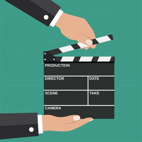 Premium Vector Black Opened Clapperboard In Hands