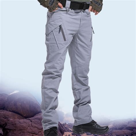 Patlollav Mens Pants Multiple Pockets Cargo Trousers Work Wear Combat Safety Cargo