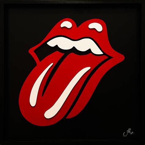 Rolling Stones tongue Logo 3D Wooden Painting - Etsy