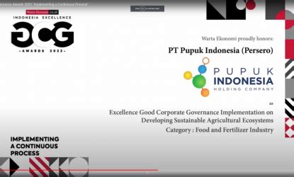 Pupuk Indonesia Raih Indonesia Excellence Gcg Awards Pupuk Indonesia