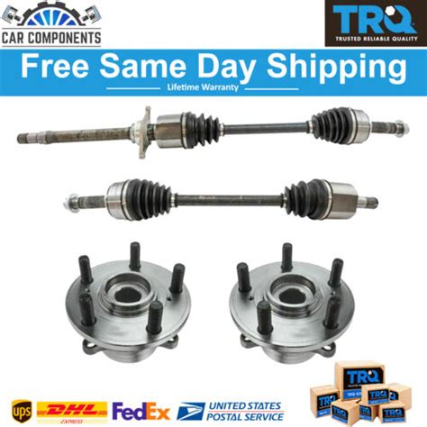 Trq Front Cv Axle Shaft Assembly Wheel Hub Bearing Kit For