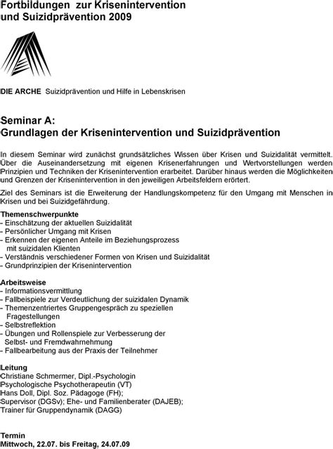 Seminar A Grundlagen Der Krisenintervention Und Suizidpr Vention Pdf