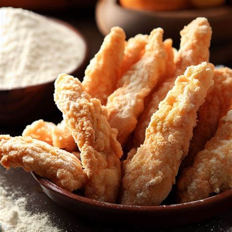 Crispy Fried Chicken Fingers with Flour