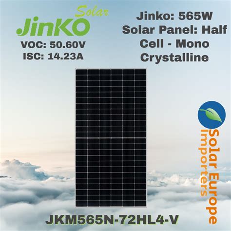 Jinko 565W Solar Panel Mono Crystalline Half Cell JKM565N 72HL4 V