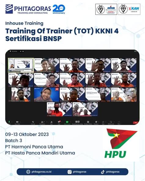 Inhouse Training Of Trainer Tot Kkni Sertifikasi Bnsp Pt Harmoni