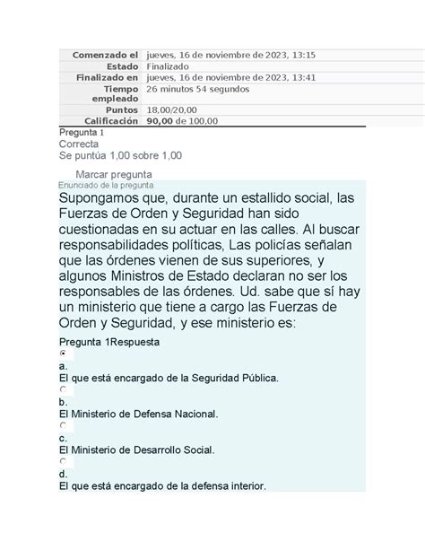 Examen Derecho Constitucional Comenzado El Jueves 16 De Noviembre De