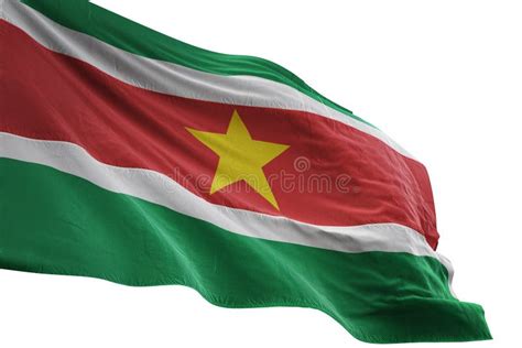 El Agitar De La Bandera Nacional De Suriname Aislado En El Ejemplo